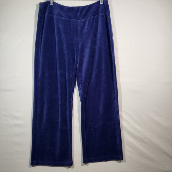 d&co Pants - d&co Denim & Company Woman's Velvet Wide Leg Lounge Pant Size LP Royal Blue